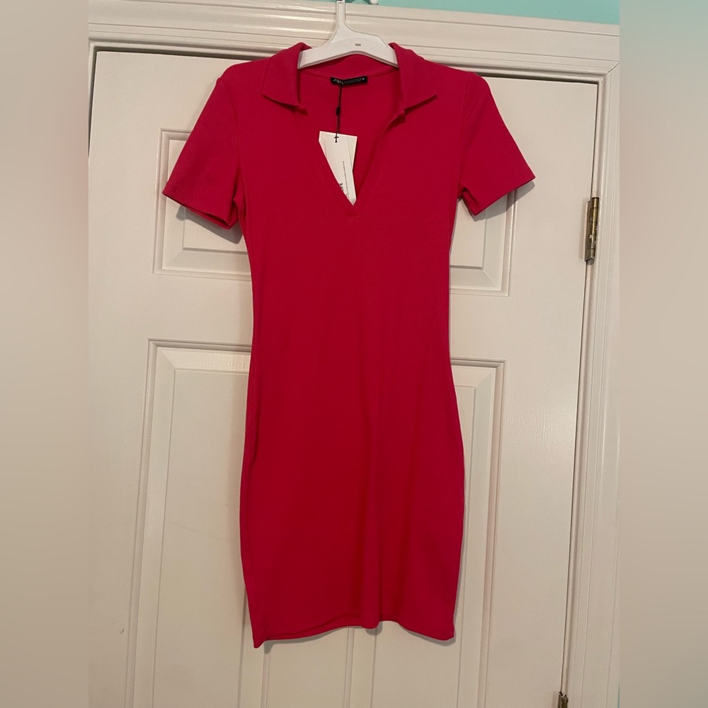 NWT ZARA PINK BODYCON DRESS SIZE SMALL